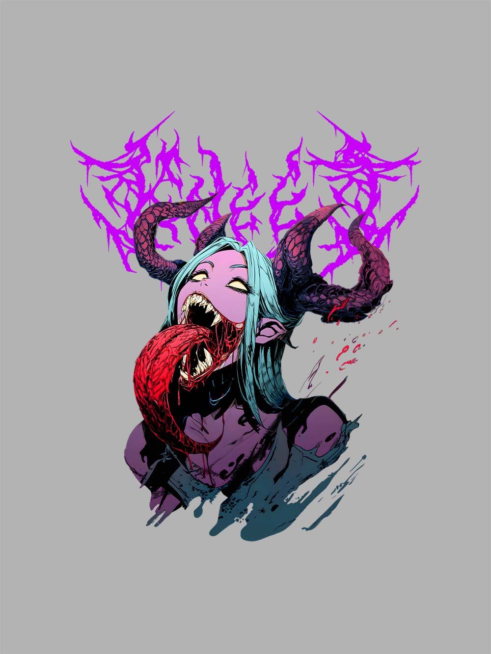 Demonic Elegance Unleashed Washed Tshirt