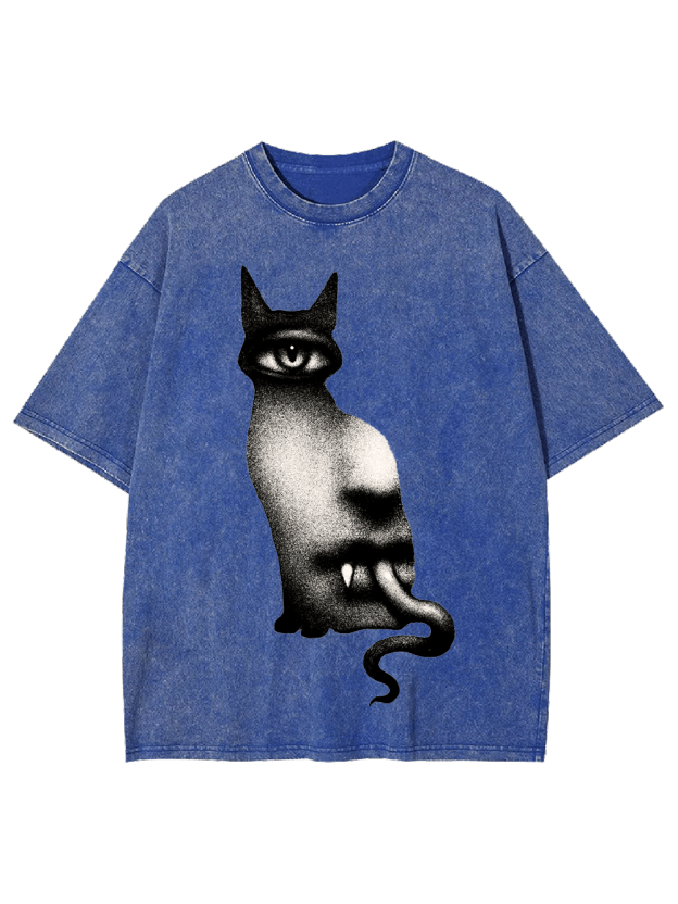 Surreal Feline Vision Washed Tshirt