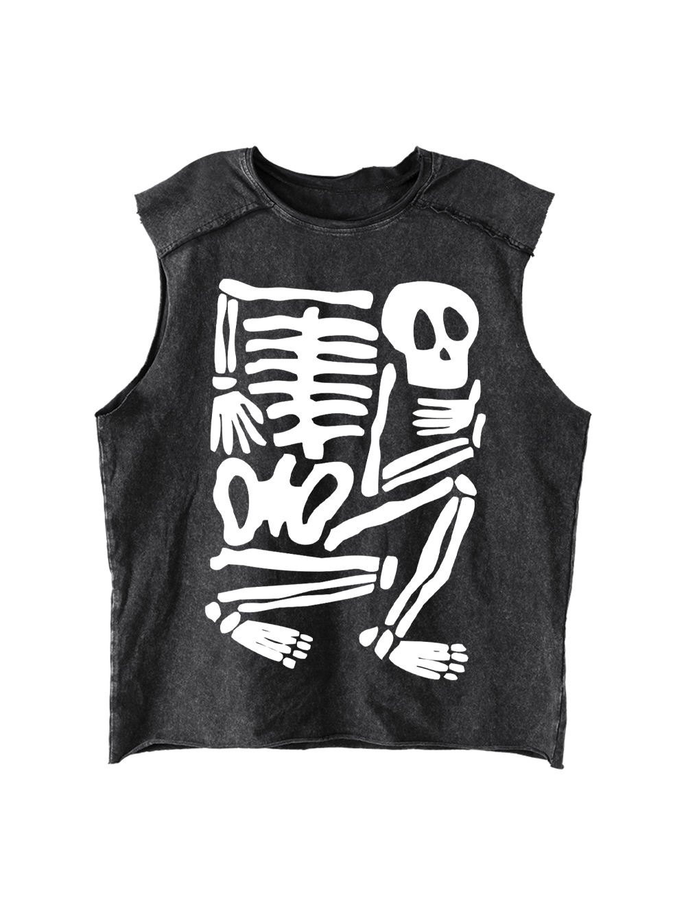 Skeleton Puzzle Distressed Tank Top