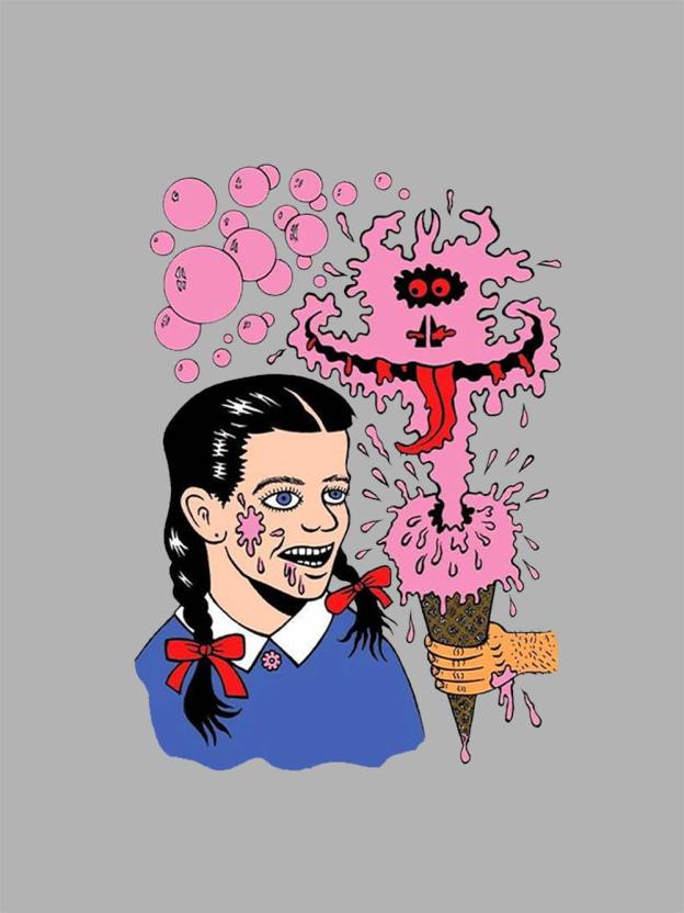 Cream Monster Outbreak Washed Tshirt