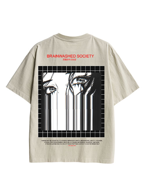 Brainwashed Society Double Sided Print Washed TShirt