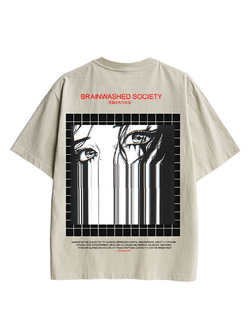 Brainwashed Society Double Sided Print Washed TShirt