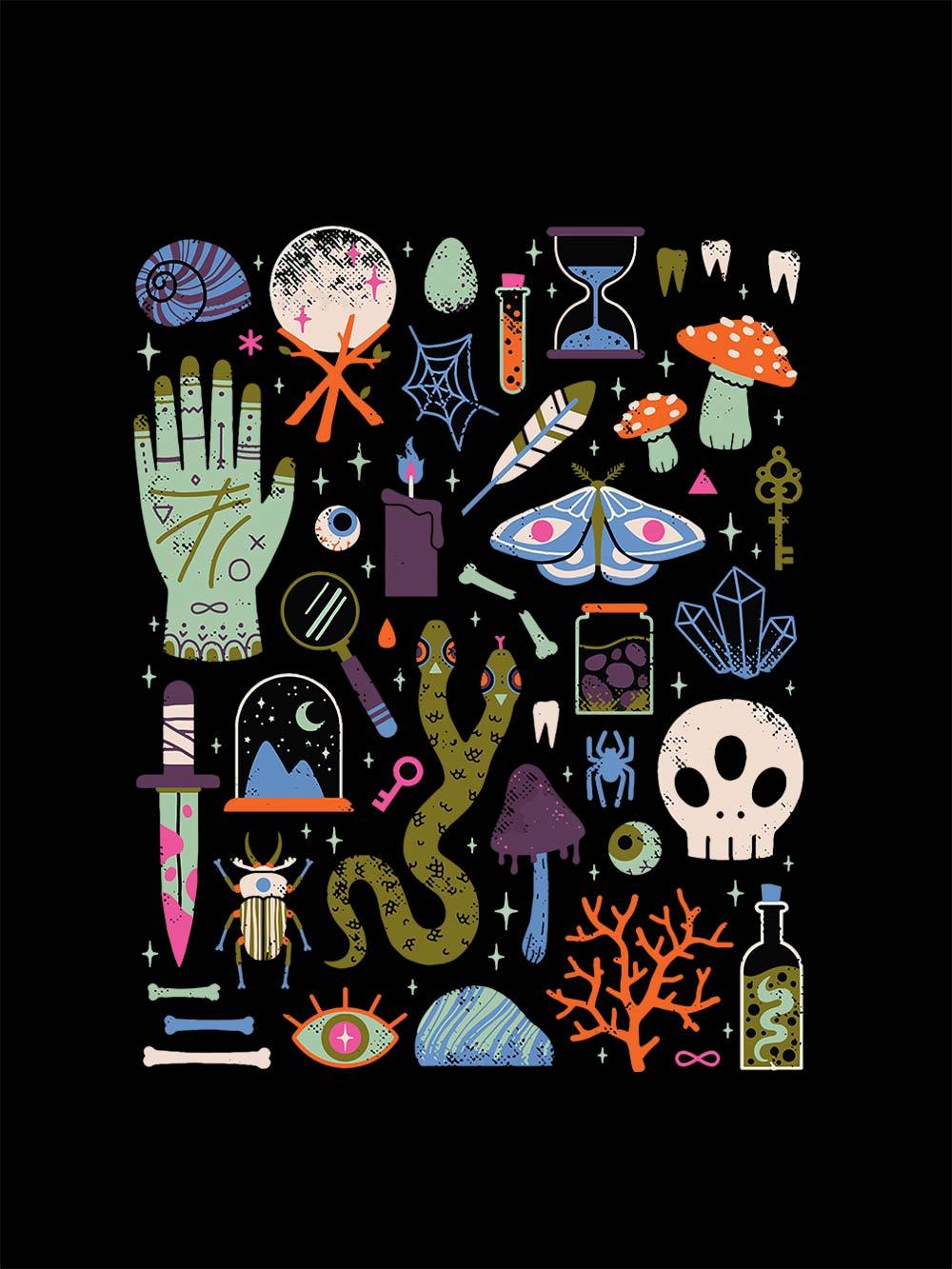 Eclectic Mystical Symbols Washed Tshirt