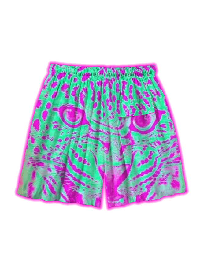 Neon Tiger Over Print Shorts