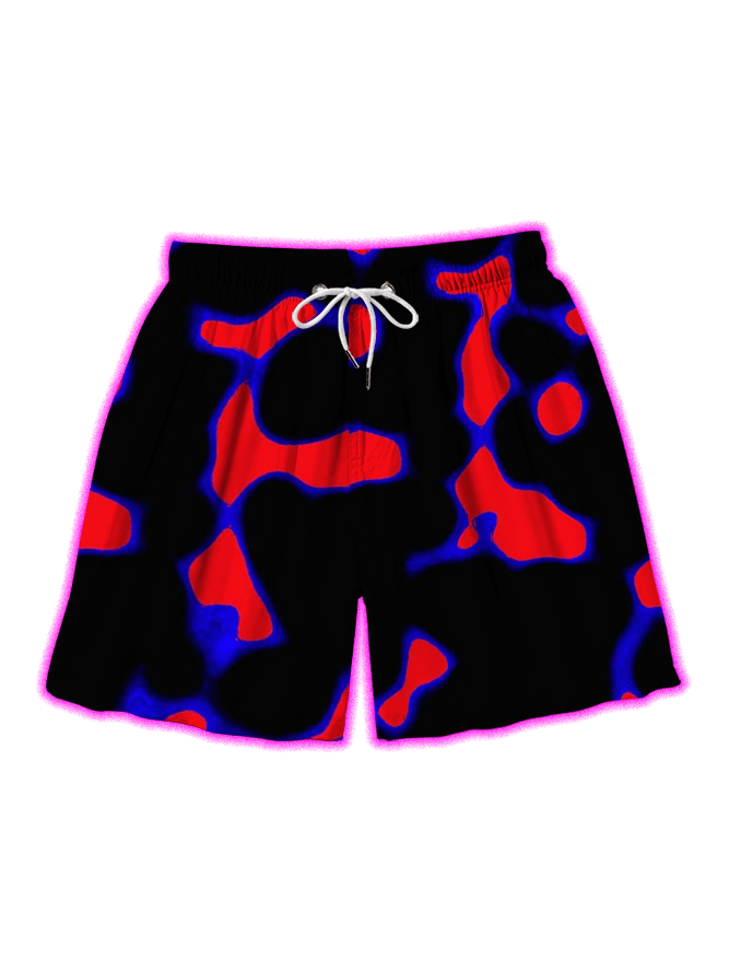 Psychedelic Pattern Vortex Over Print Shorts