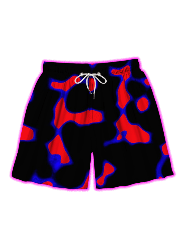 Psychedelic Pattern Vortex Over Print Shorts