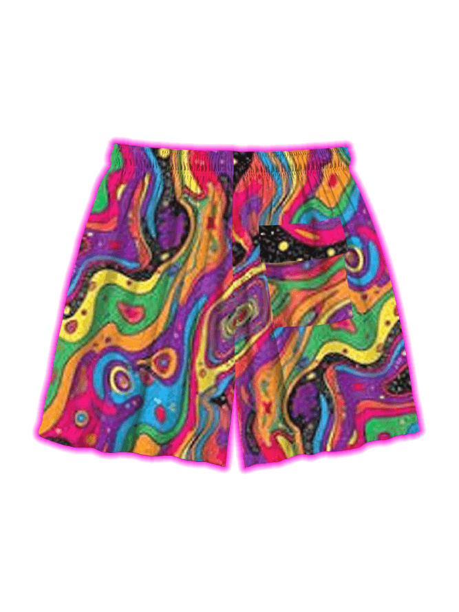 Swirl Dreams Over Print Shorts