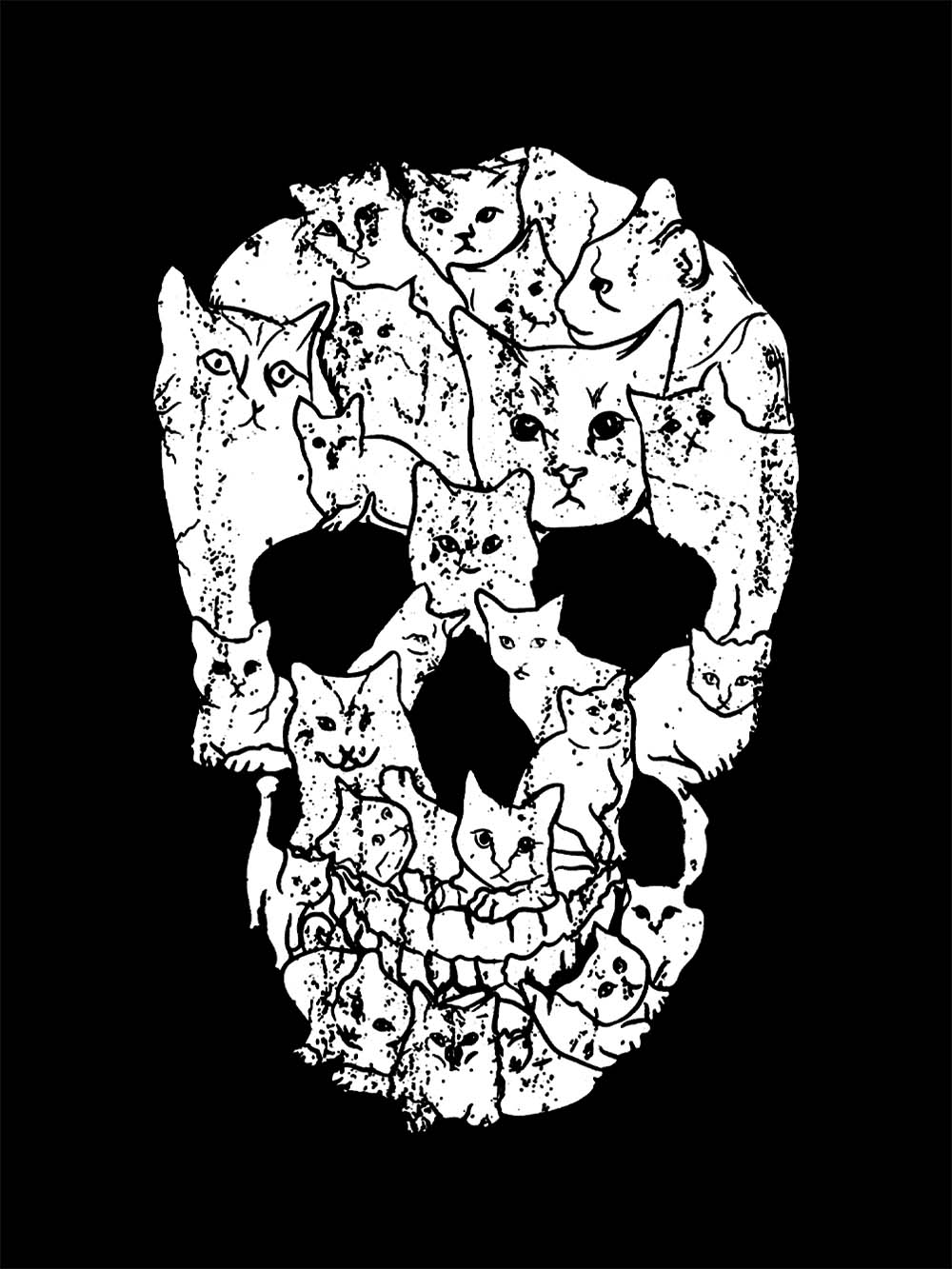 Cats Of The Skull Washed Tshirt