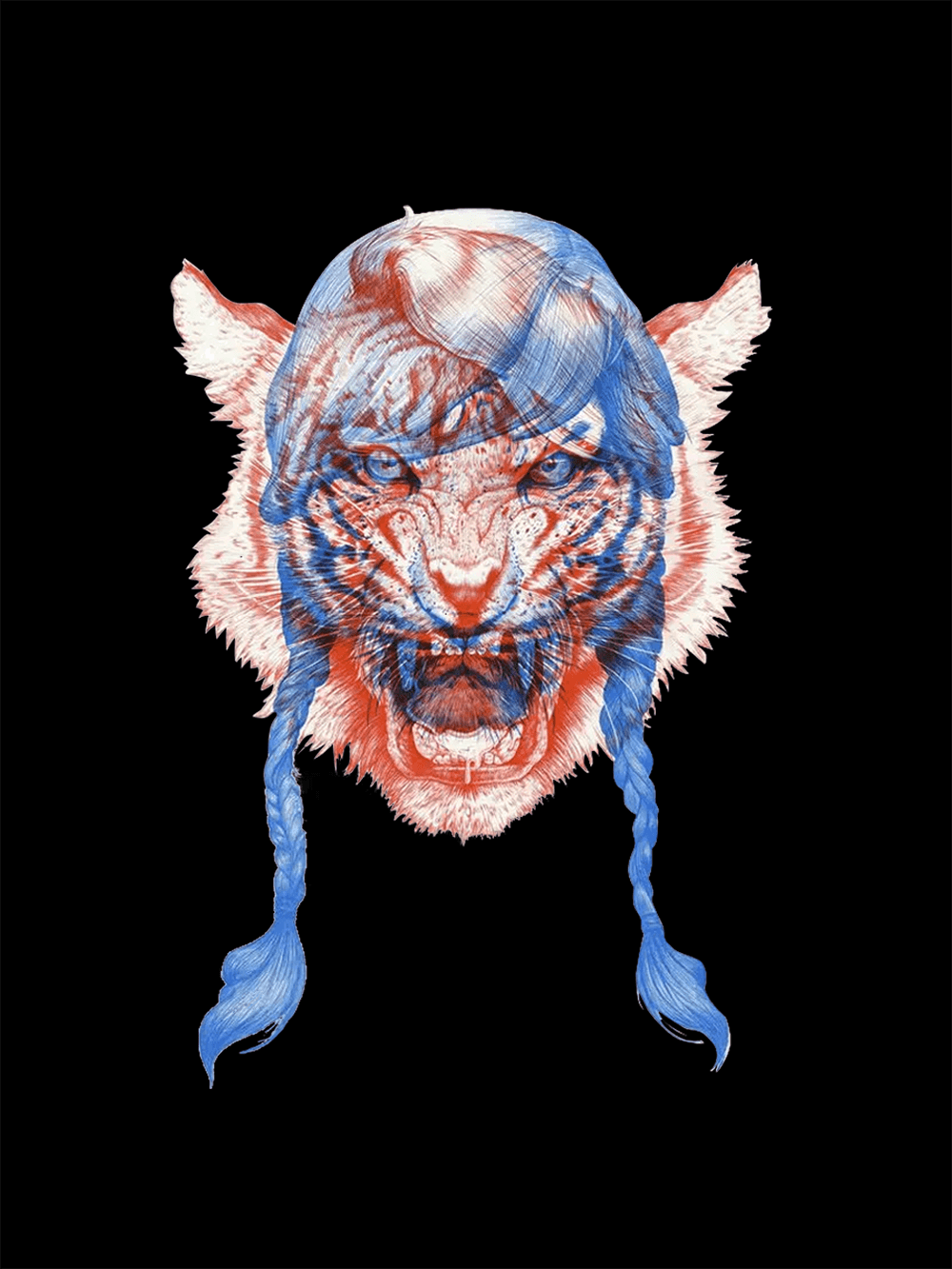 Fierce Braided Beast Washed Tshirt