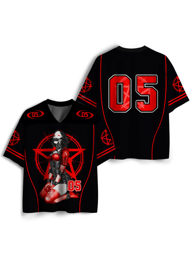 Bound in Crimson Mesh Jersey