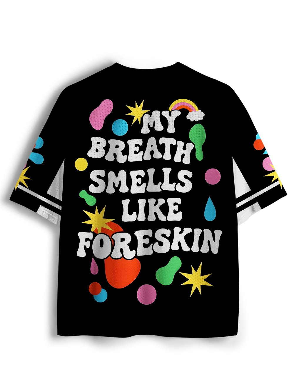 Playful and Bold Statement Mesh Jersey