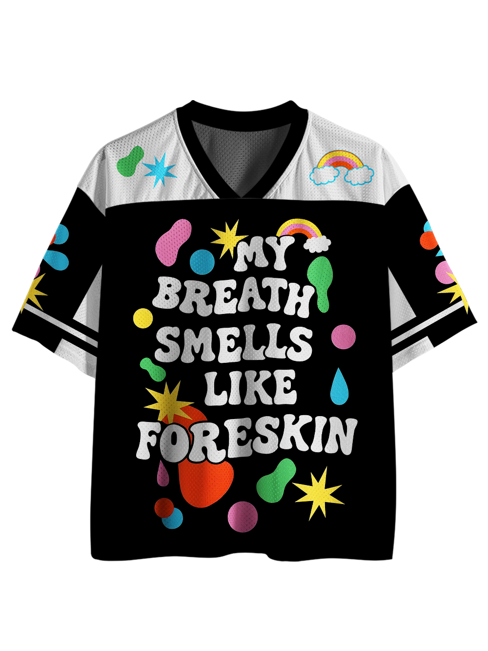 Playful and Bold Statement Mesh Jersey-ClassyOutlaw Sale