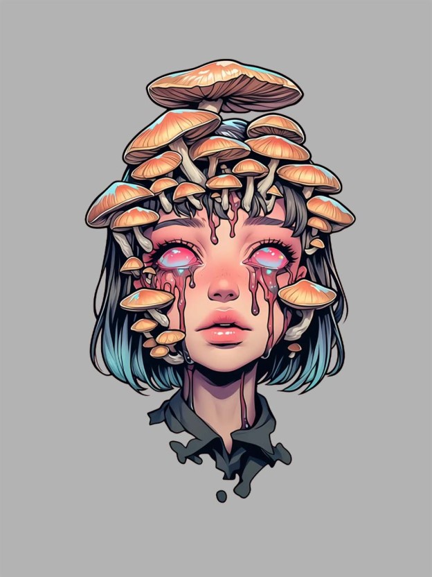 Mushroom Tears Washed Tshirt