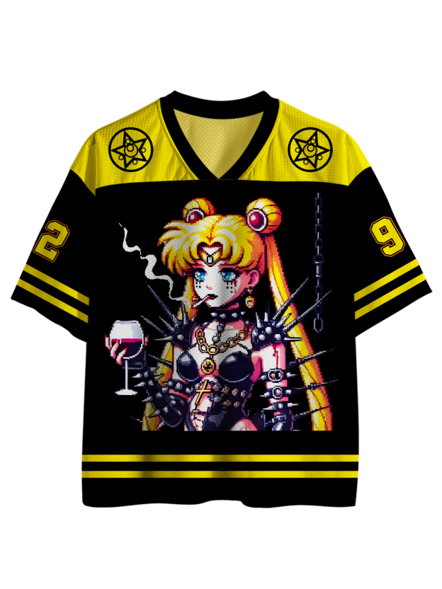 Punk Moon Washed Tshirt Mesh Jersey