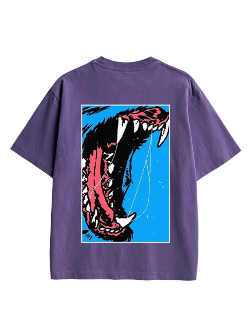 Beast Roar Double Sided Print Washed TShirt