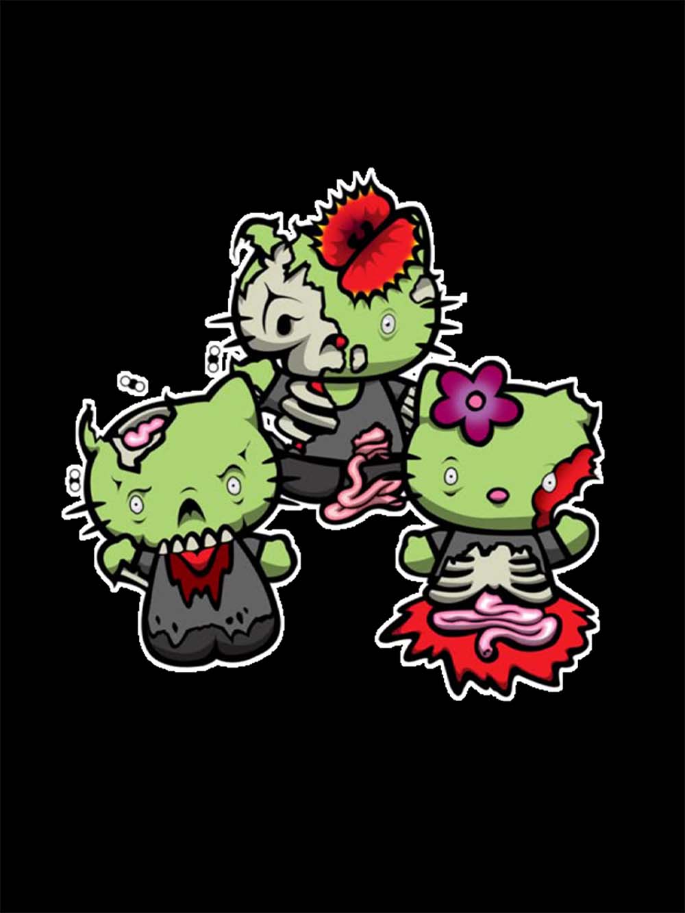 Zombie Kitties Washed Tshirt