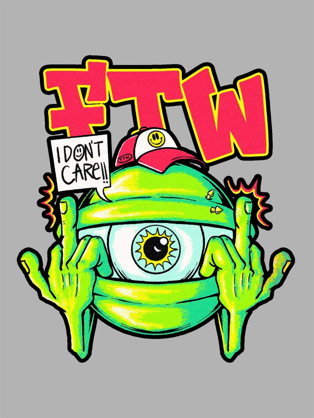 I Donlt care Washed Tshirt