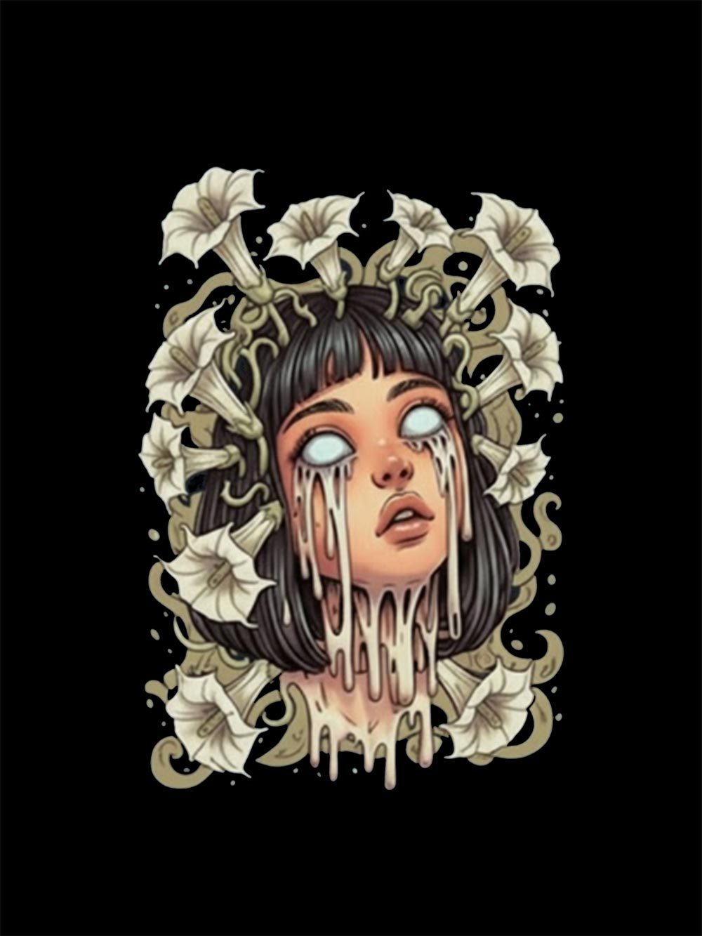 Mandala Melting Girl Washed Tshirt