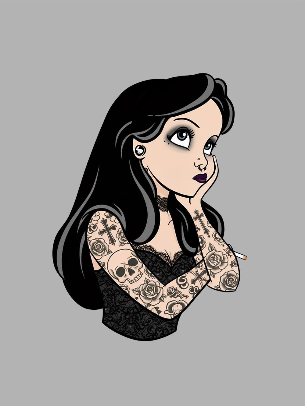 Tattooed Girl Washed Tshirt