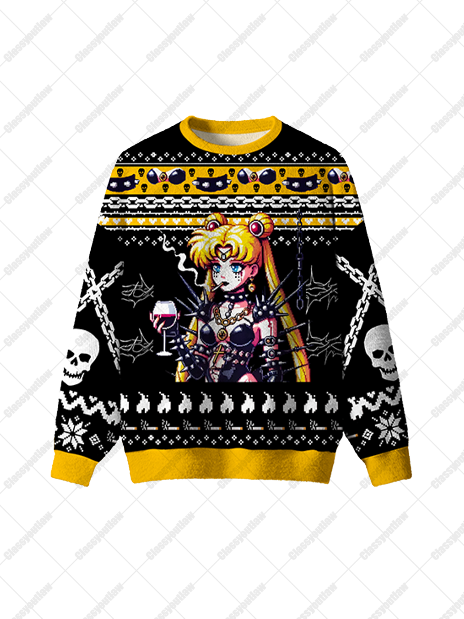 Dark Moonlight Girl UGLY CHRISTMAS SWEATSHIRT-ClassyOutlaw Sale