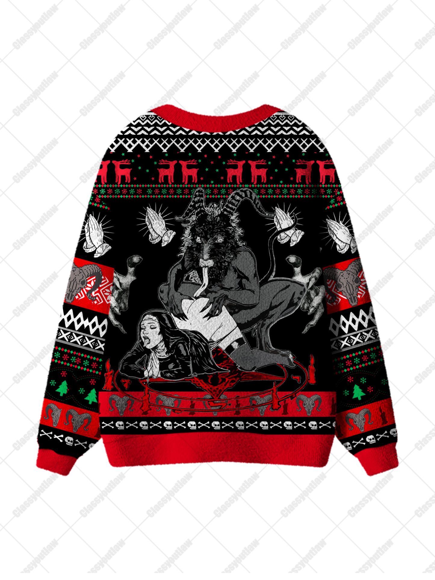 Dark Gothic Demonic Ritual Ugly Cardigan Sweaters