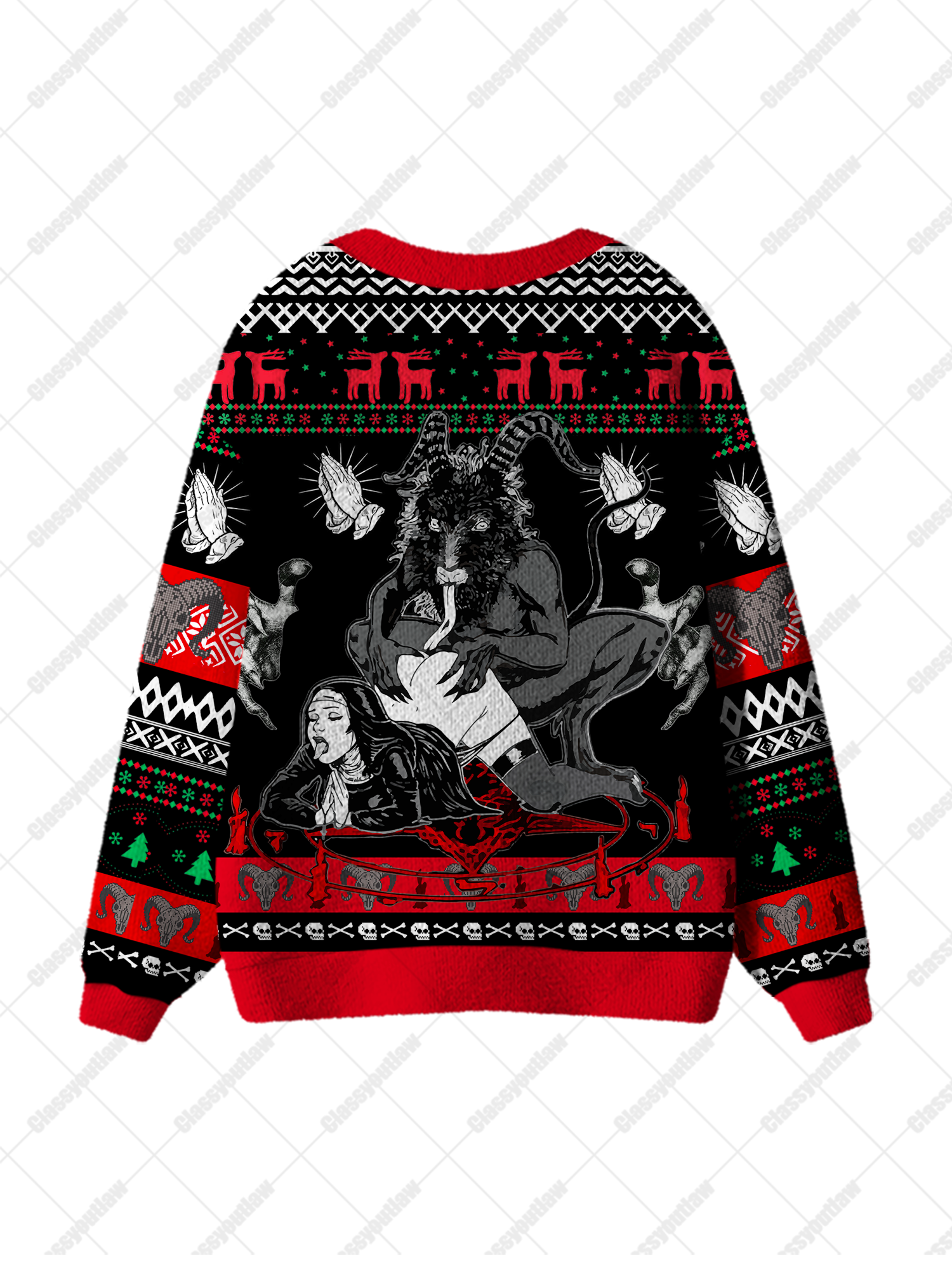 Dark Gothic Demonic Ritual Ugly Cardigan Sweaters