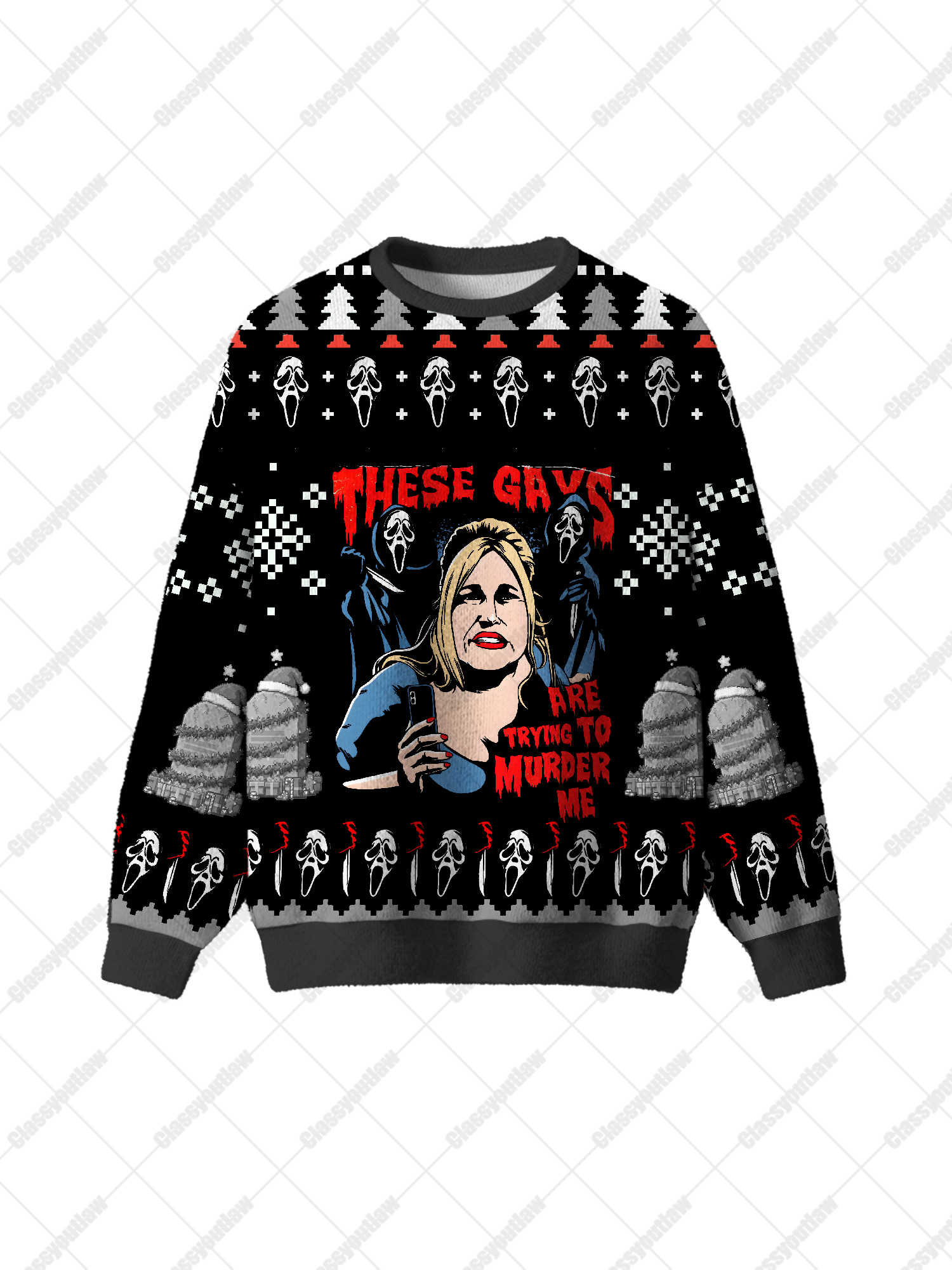 Murderous UGLY CHRISTMAS SWEATSHIRT-ClassyOutlaw Sale