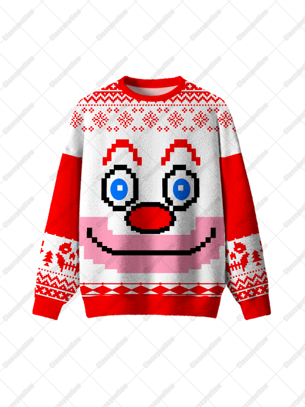 Pixel Clown UGLY CHRISTMAS SWEATSHIRT