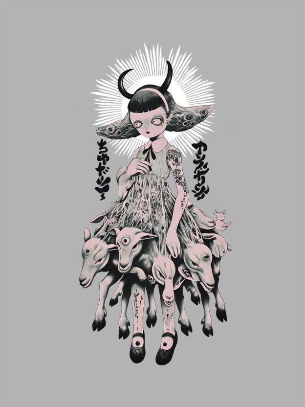 The Girl of Many Eyes Washed Tshirt