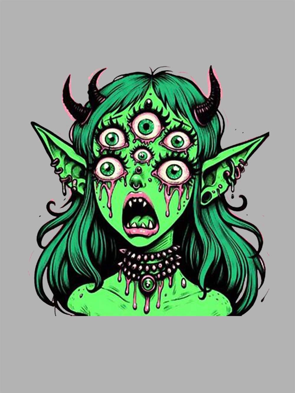 Multi-Eyed Demoness Washed Tshirt