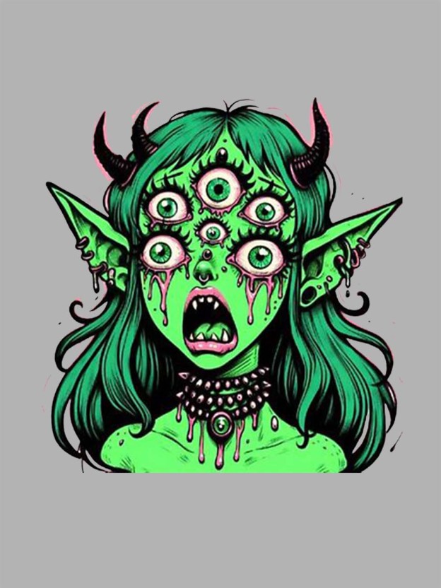 Multi-Eyed Demoness Washed Tshirt