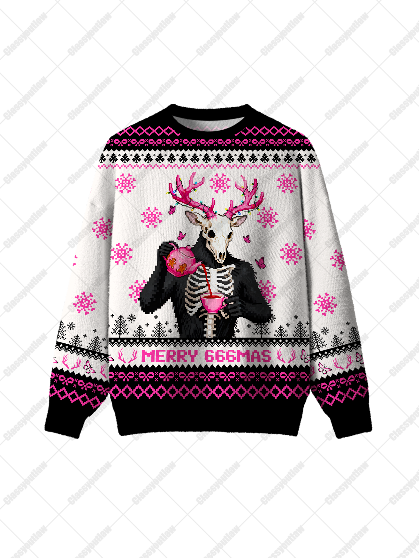 Merry 666mas UGLY CHRISTMAS SWEATSHIRT-ClassyOutlaw Sale