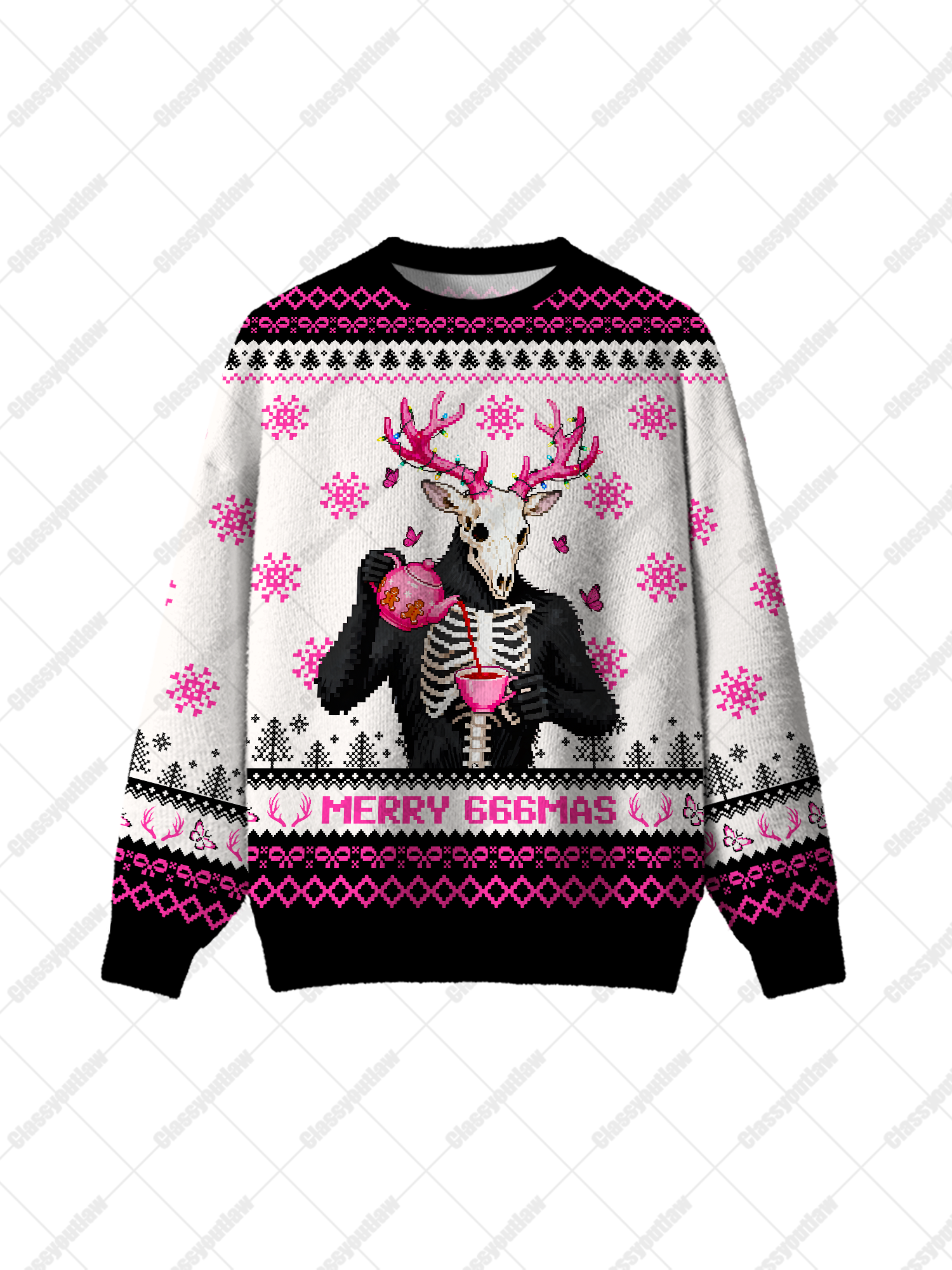 Merry 666mas UGLY CHRISTMAS SWEATSHIRT-ClassyOutlaw Sale