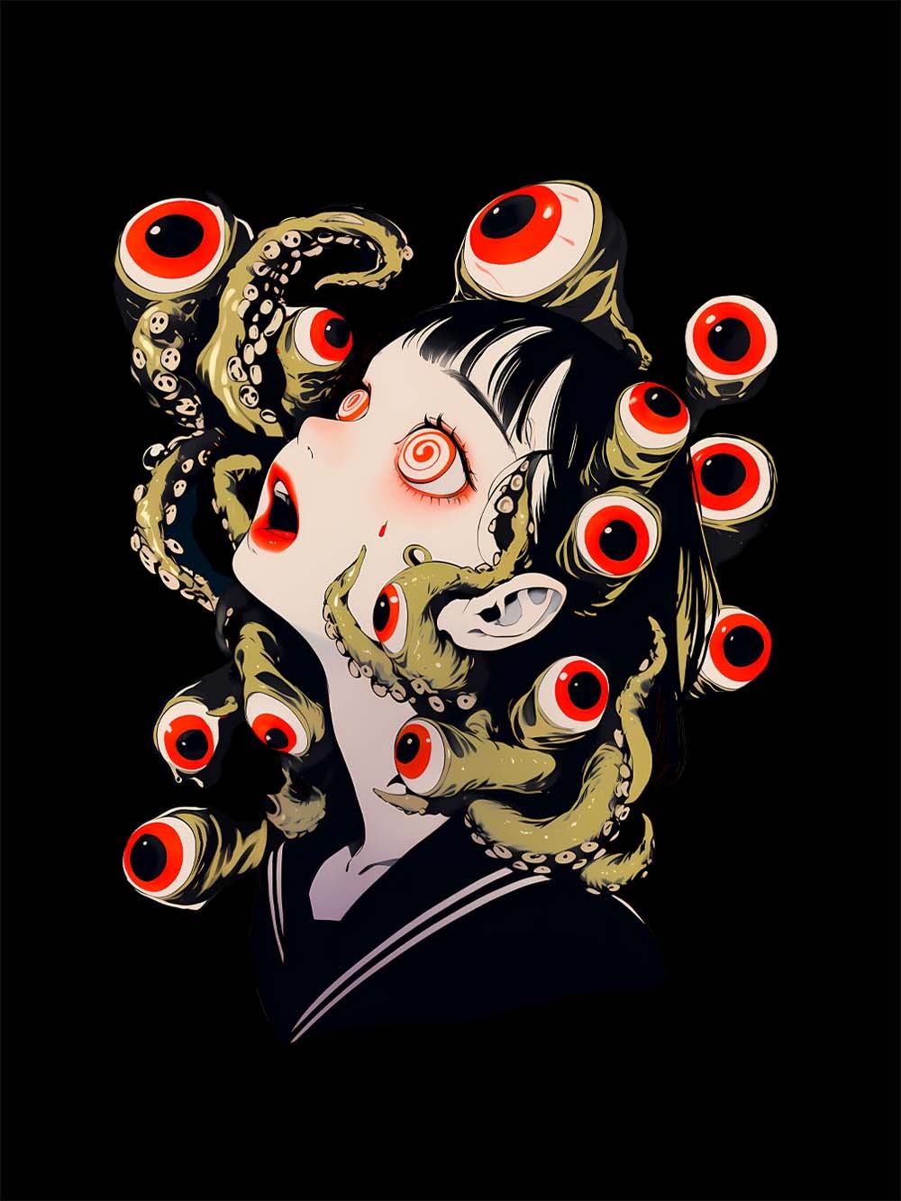 Eyes and Octopus Washed Tshirt