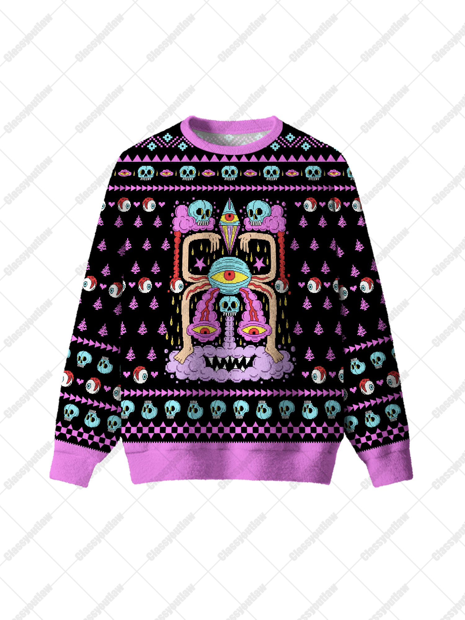 Skull And Eyeball UGLY CHRISTMAS SWEATSHIRT