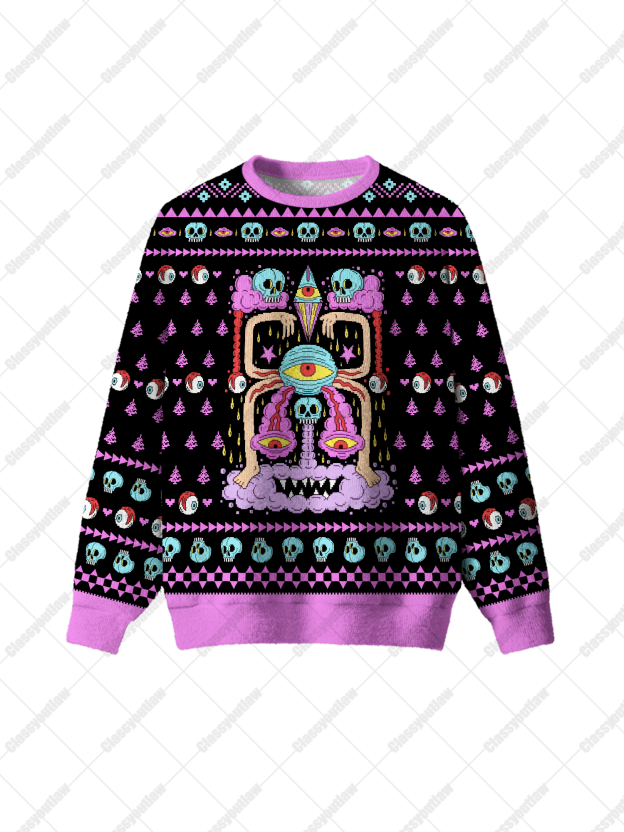 Skull And Eyeball UGLY CHRISTMAS SWEATSHIRT