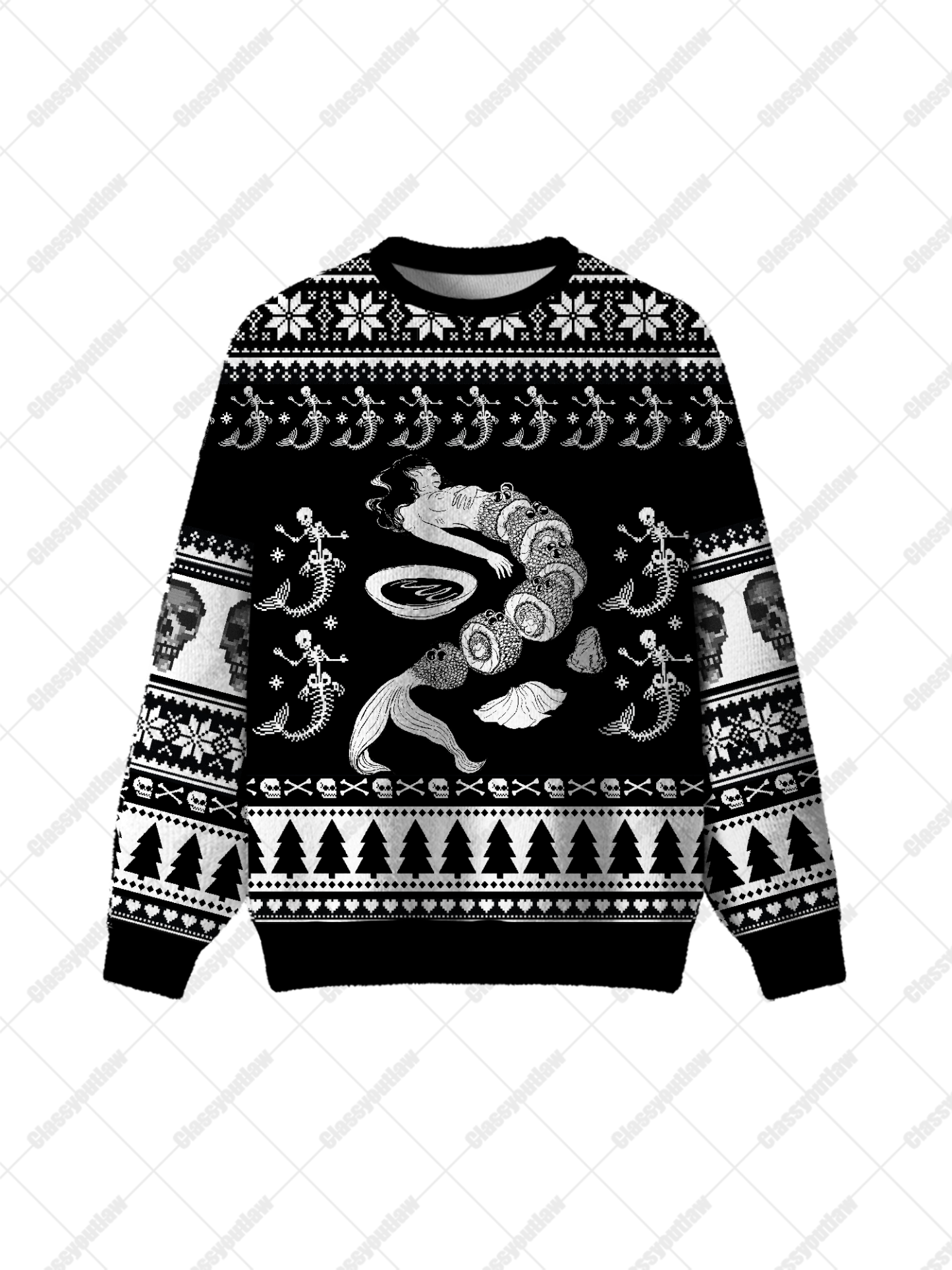 Deep Sea Mermaid UGLY CHRISTMAS SWEATSHIRT-ClassyOutlaw Sale