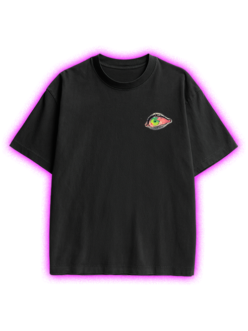 THOUSAND EYED FANTASY DOUBLE SIDED PRINT WASHED TSHIRT