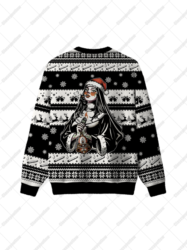 Santa Hat Nun UGLY CHRISTMAS SWEATSHIRT