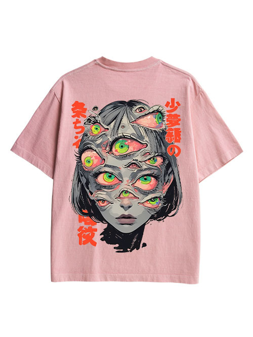 THOUSAND EYED FANTASY DOUBLE SIDED PRINT WASHED TSHIRT