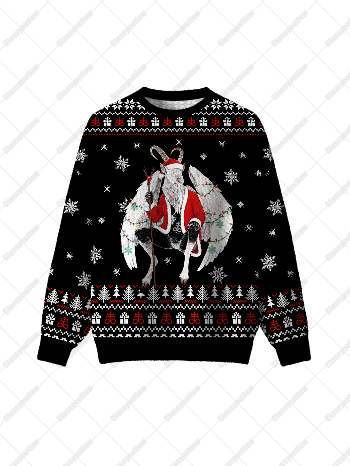 Strange Goat UGLY CHRISTMAS SWEATSHIRT-ClassyOutlaw Sale