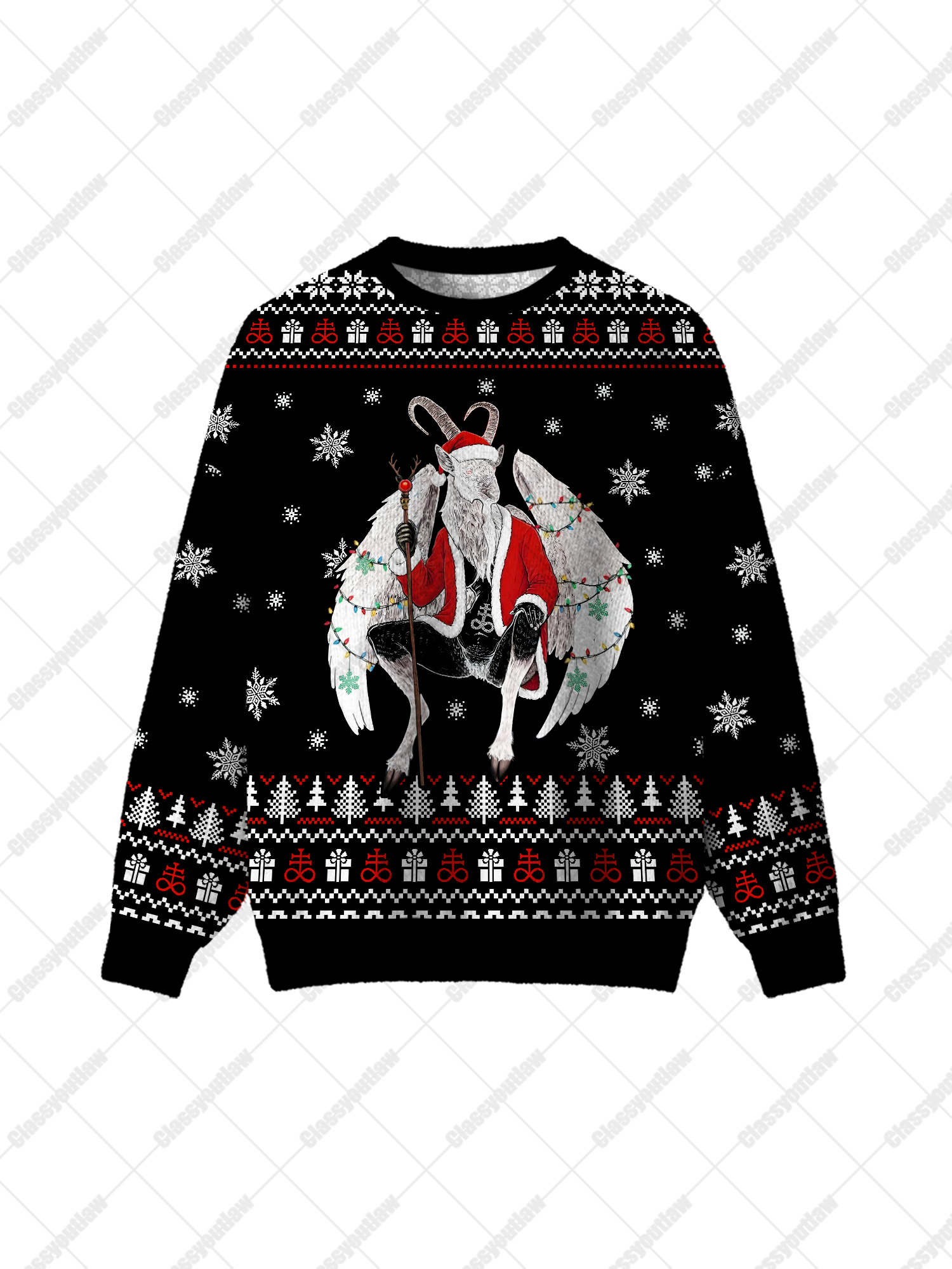 Strange Goat UGLY CHRISTMAS SWEATSHIRT-ClassyOutlaw Sale