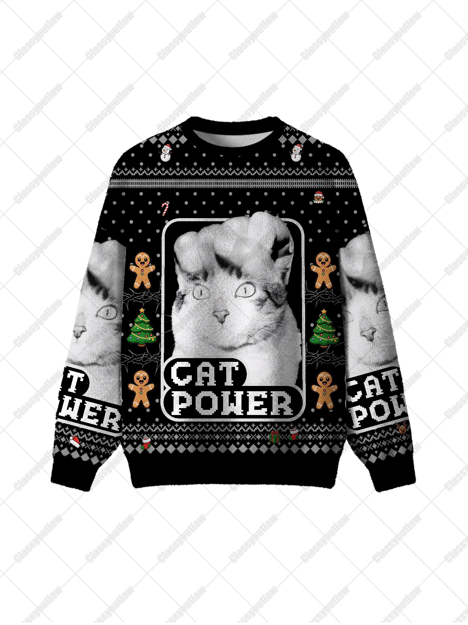 Cat Power UGLY CHRISTMAS SWEATSHIRT