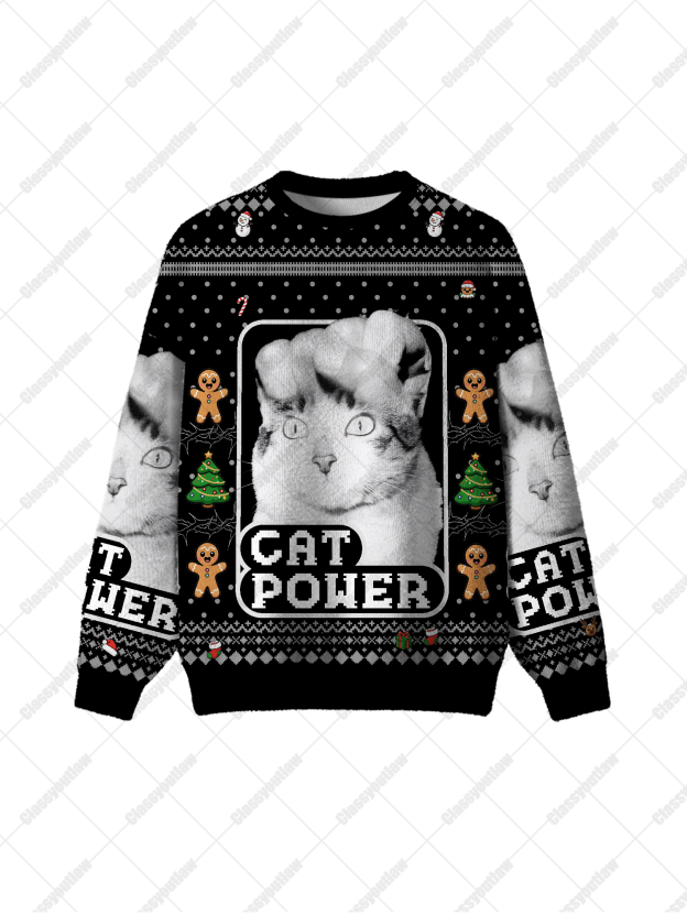 Cat Power UGLY CHRISTMAS SWEATSHIRT
