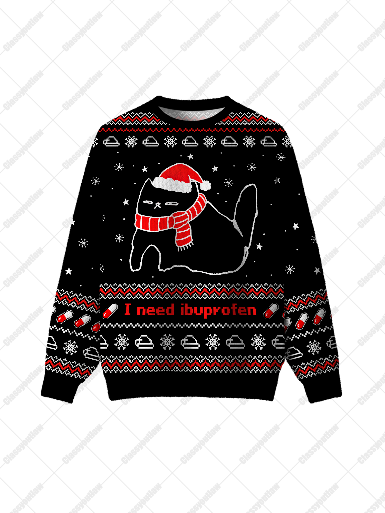 I Need Ibuprofen UGLY CHRISTMAS SWEATSHIRT