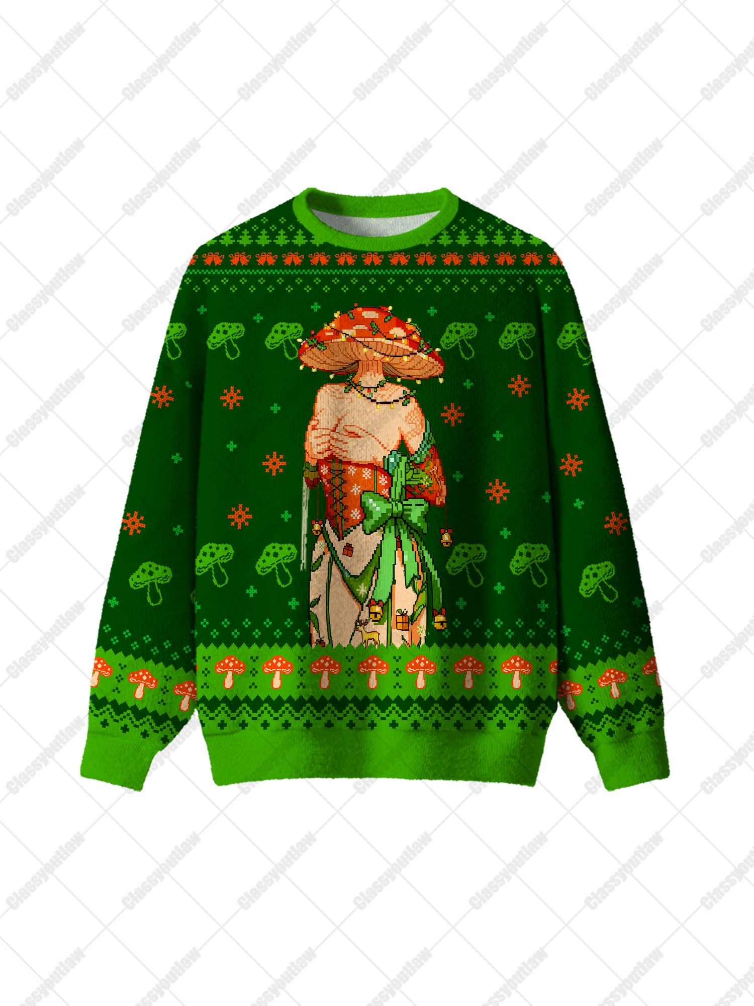 Mushroom Elf UGLY CHRISTMAS SWEATSHIRT
