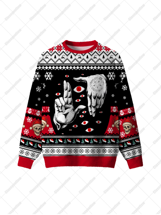 Evil Eye Hand UGLY CHRISTMAS SWEATSHIRT