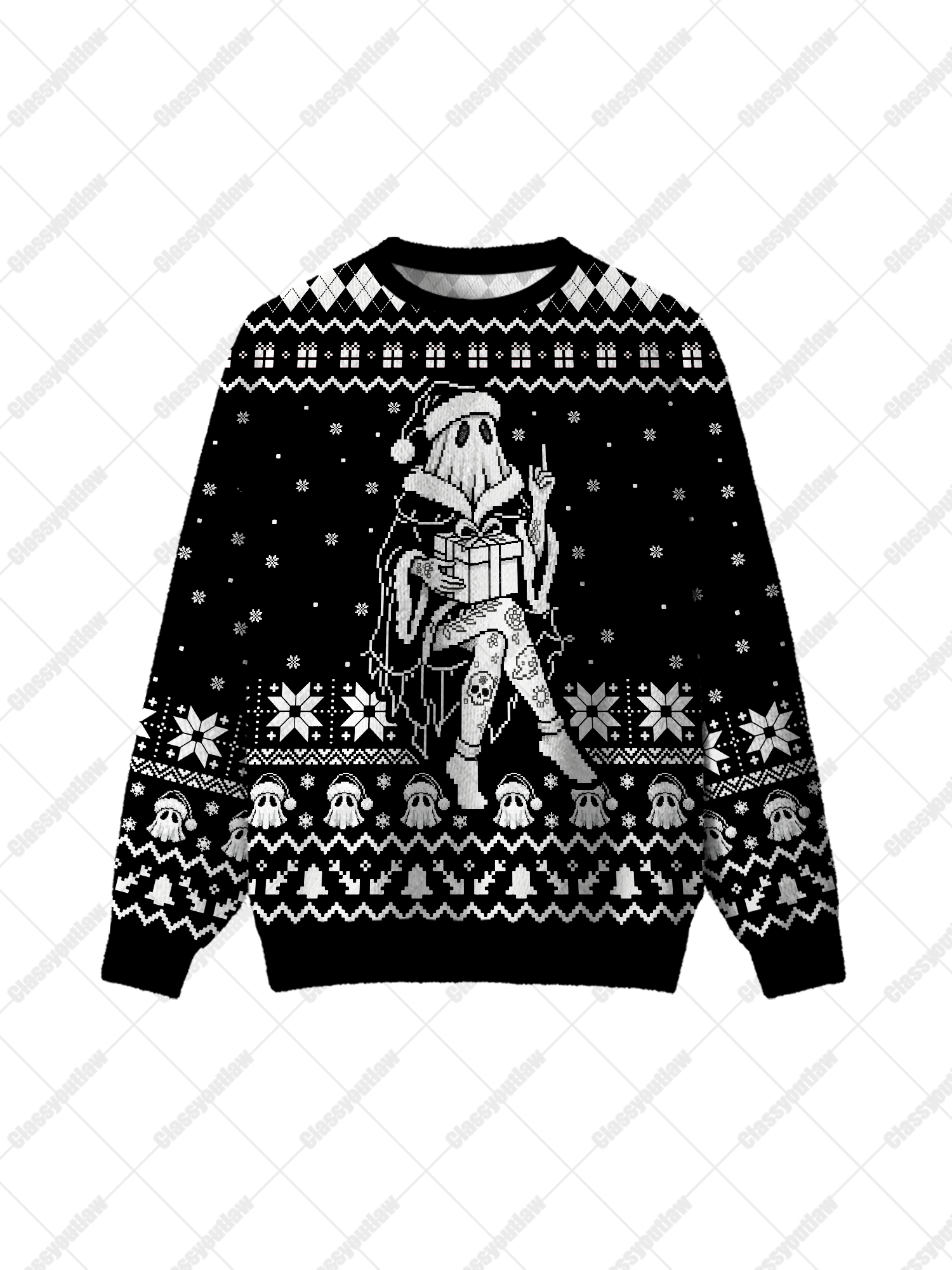 Christmas Ghost UGLY CHRISTMAS SWEATSHIRT