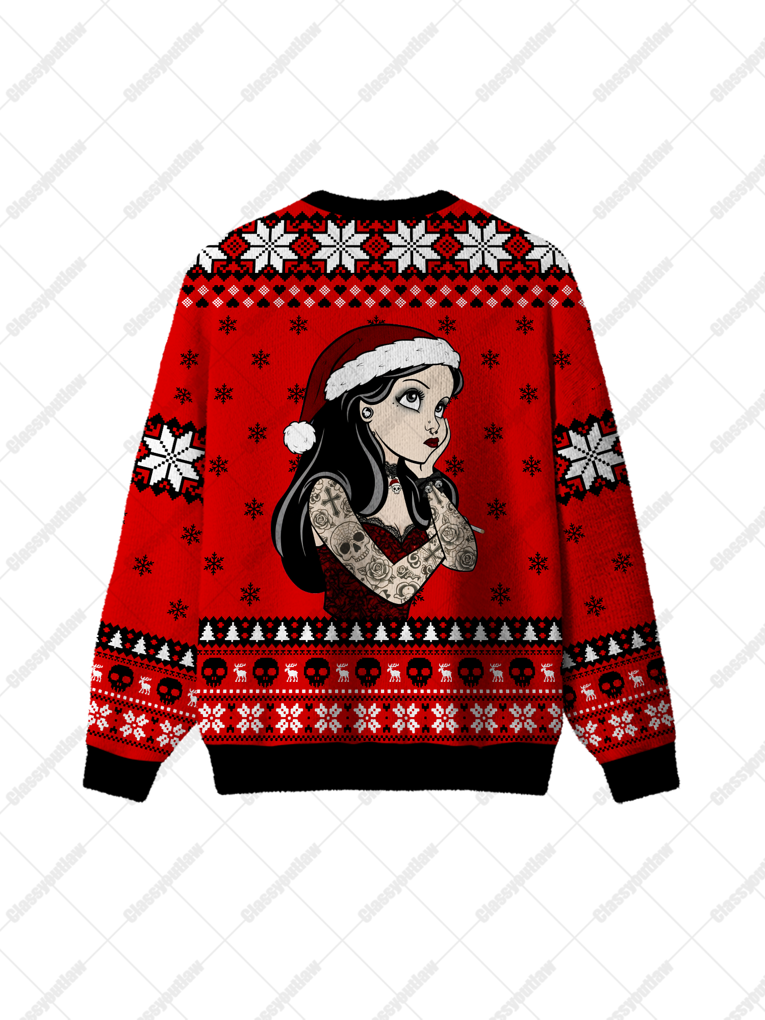 Christmas Tattoo Girl UGLY CHRISTMAS SWEATSHIRT