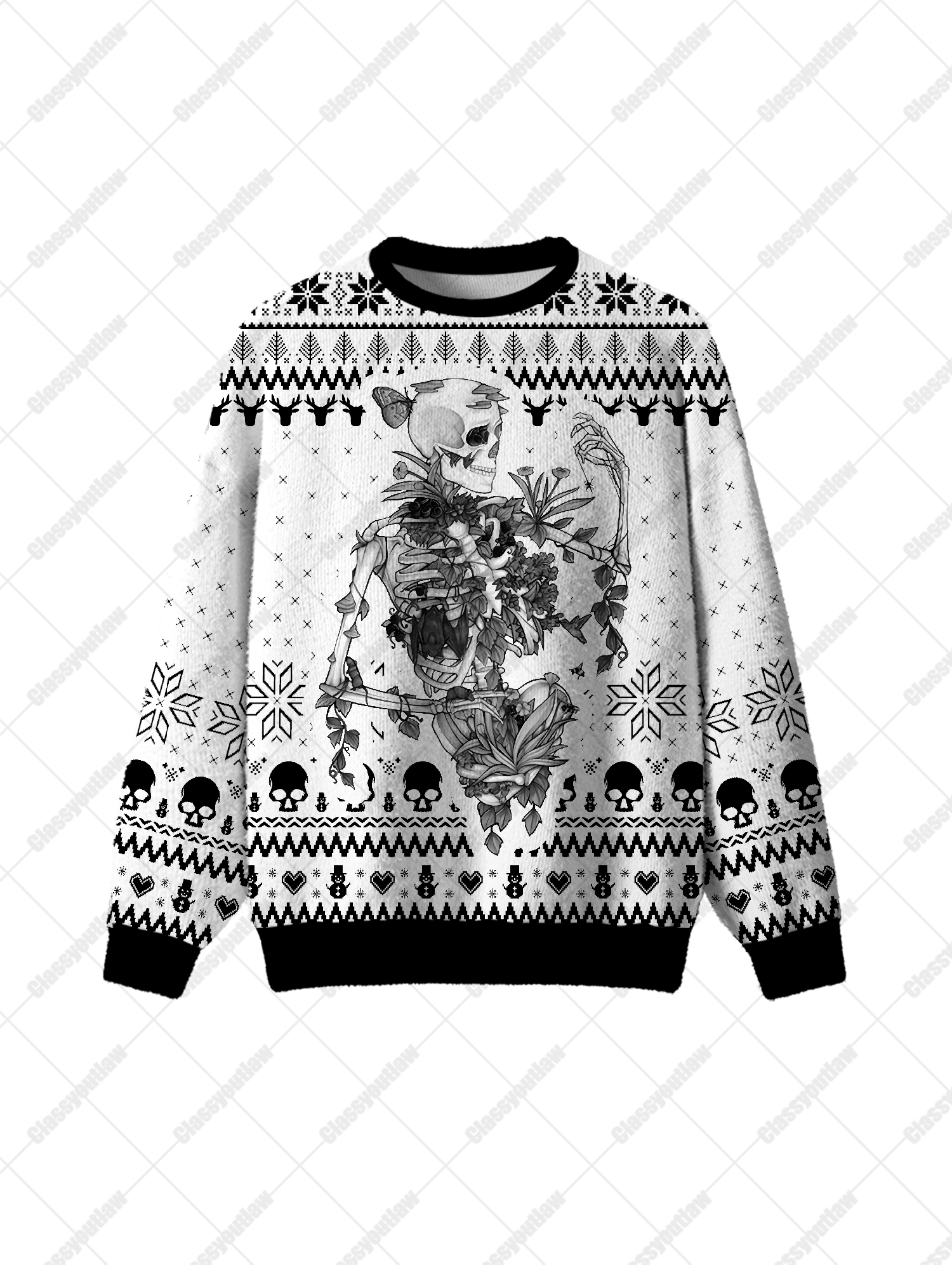 Floral Skeleton UGLY CHRISTMAS SWEATSHIRT